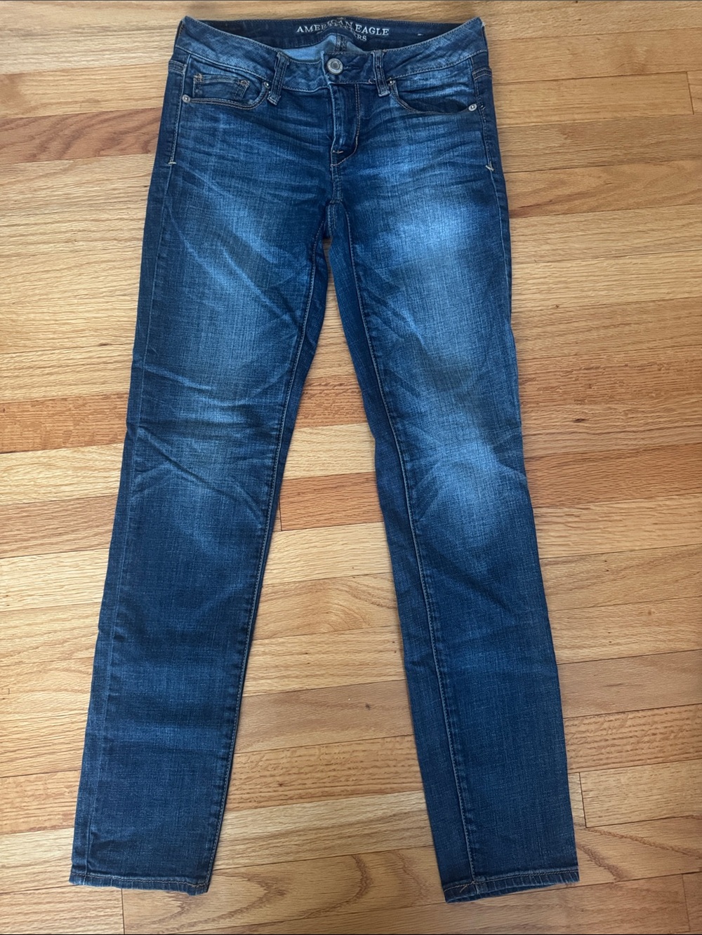 American Eagle Outfitters Women's Dark Blue Skinny Jeans, 4